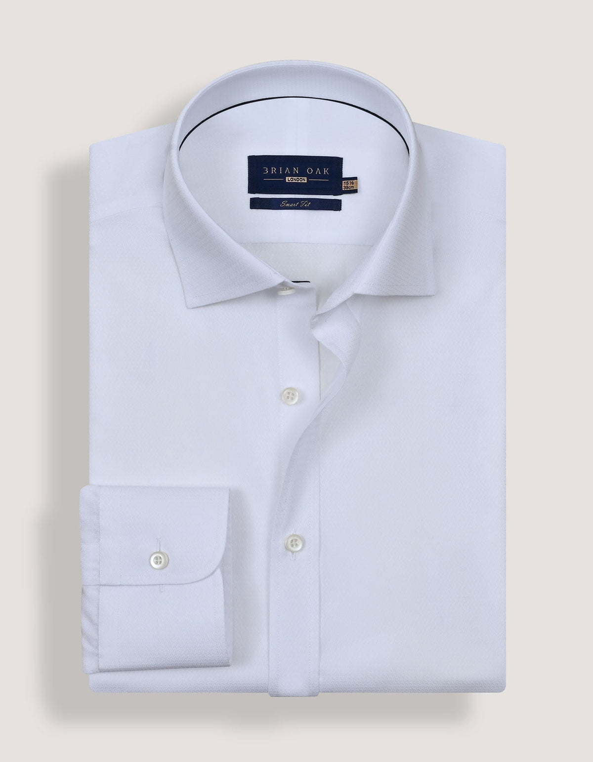 Geometric Self Textured White Shirt