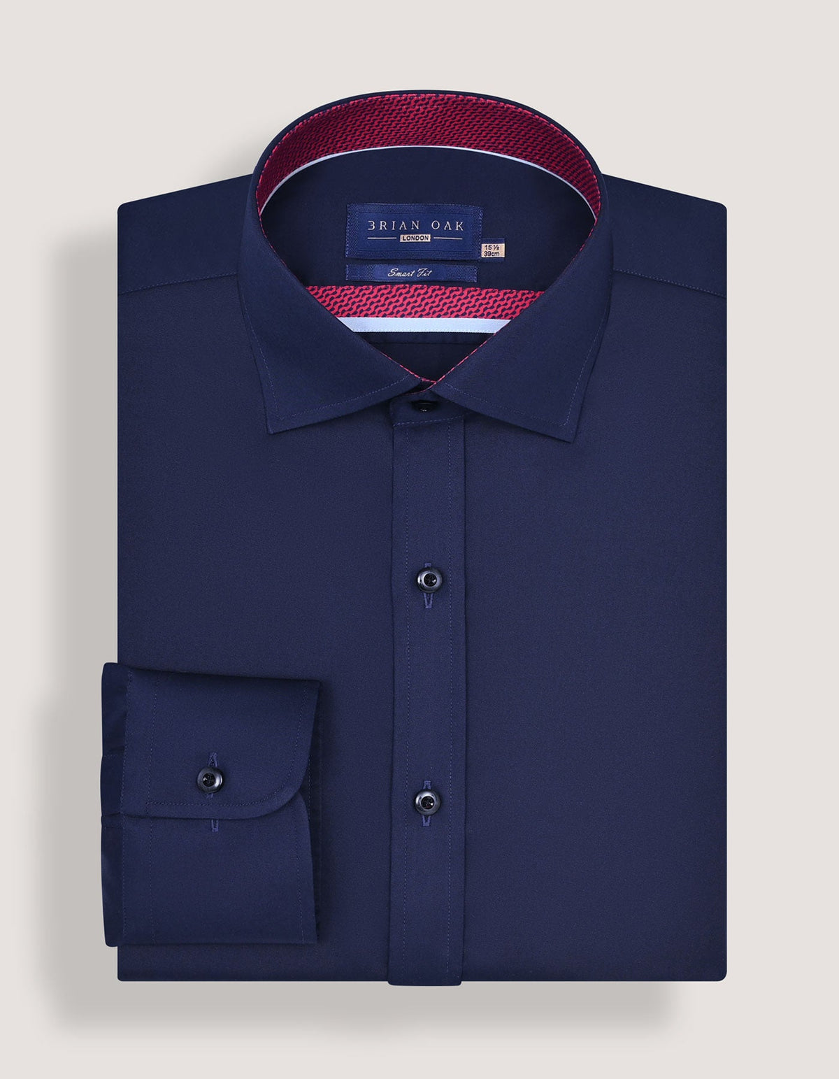 Navy Designer Satin Dress Shirt