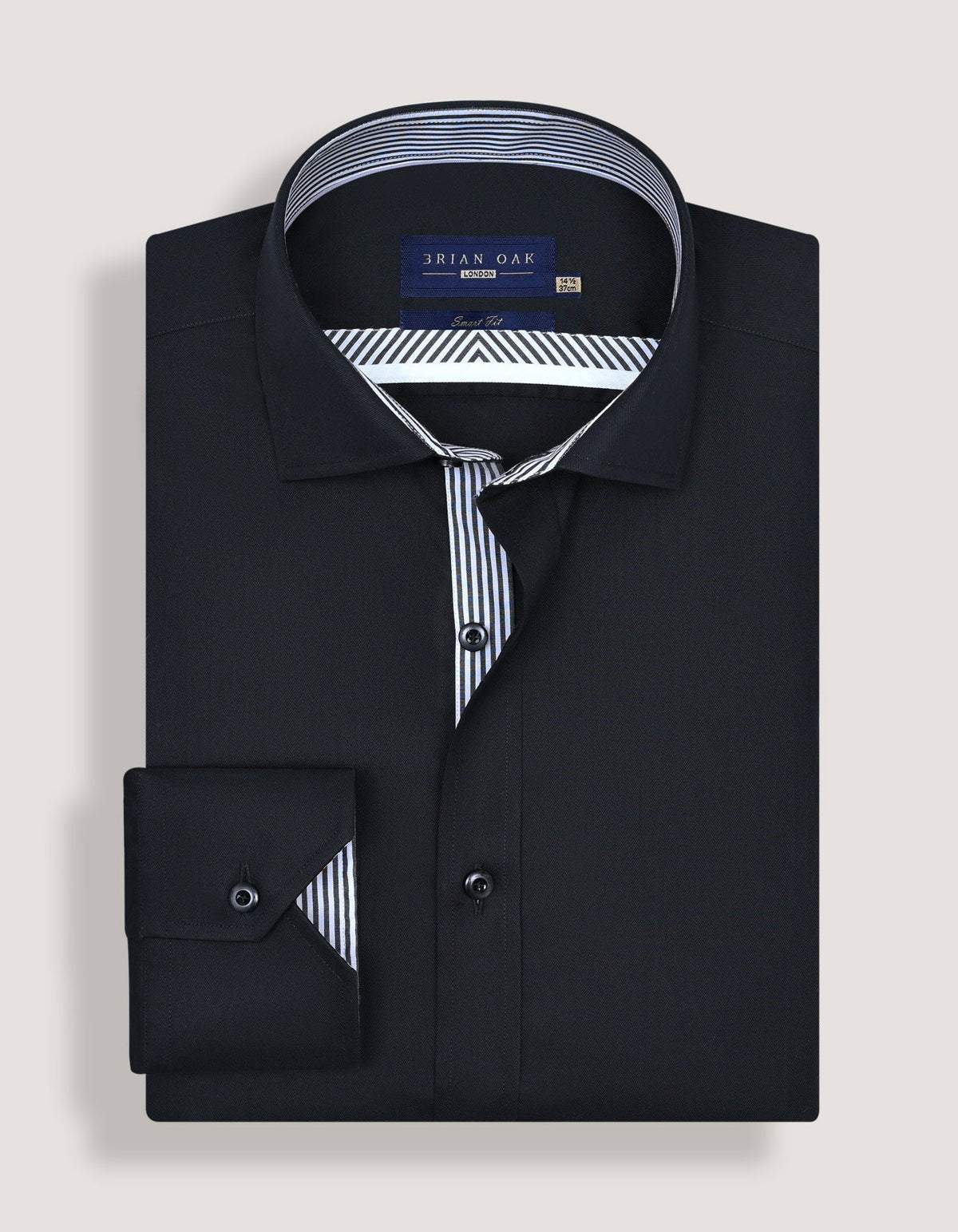 Easy Care Black Satin Designer Shirt