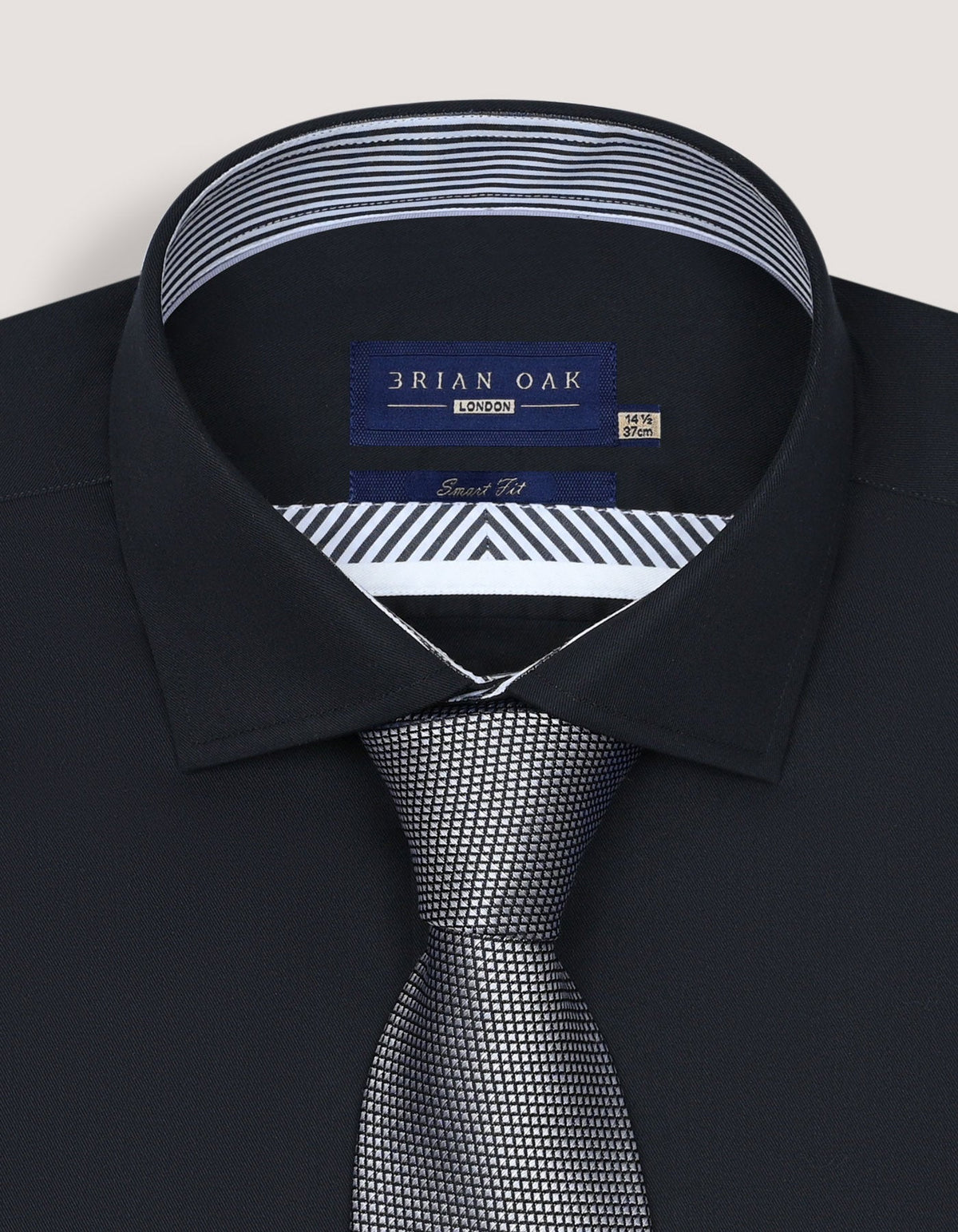 Easy Care Black Satin Designer Shirt