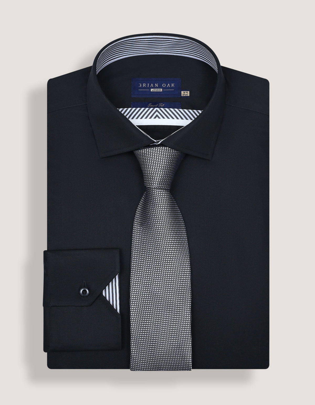Easy Care Black Satin Designer Shirt