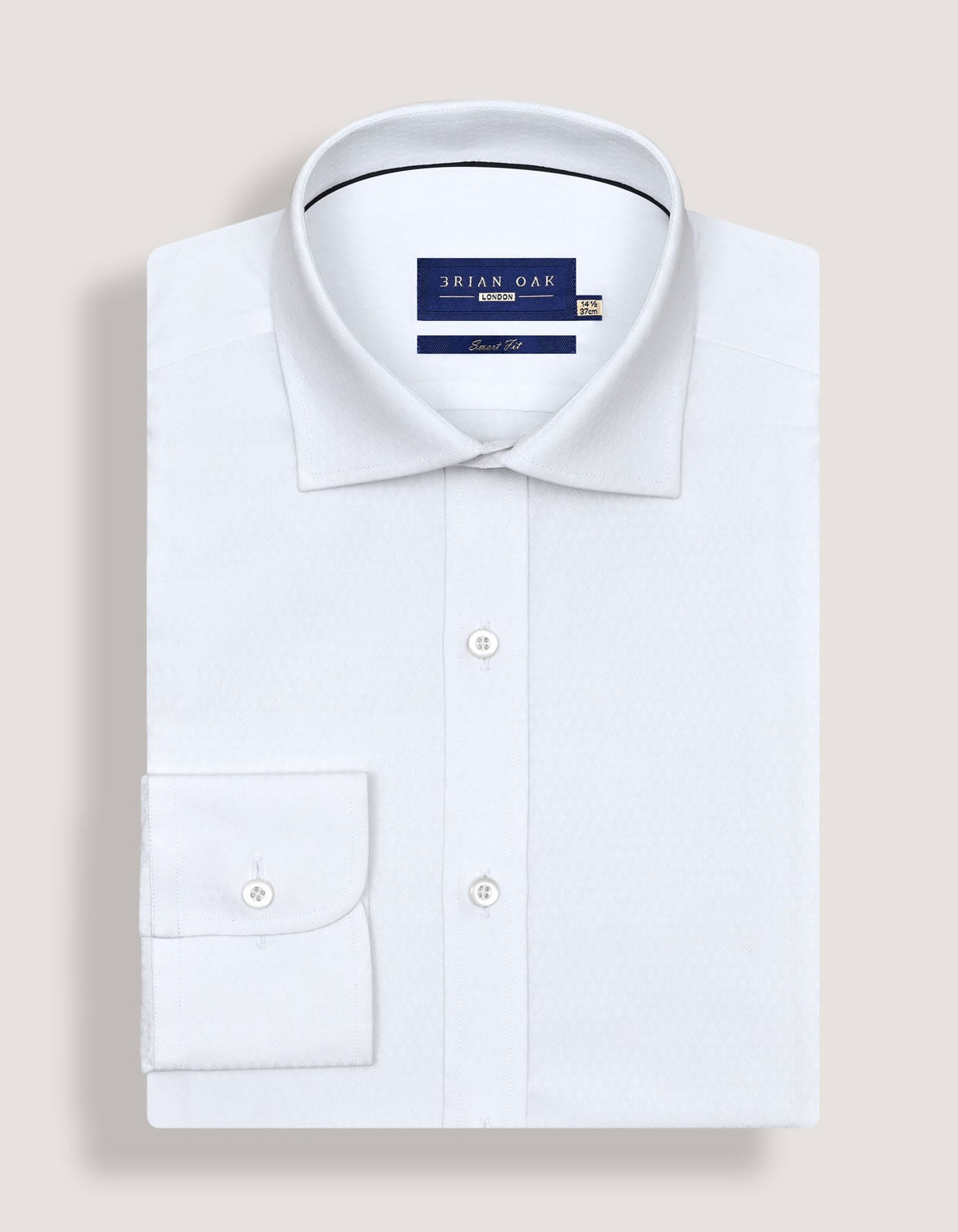 Self Textured White Formal Shirt