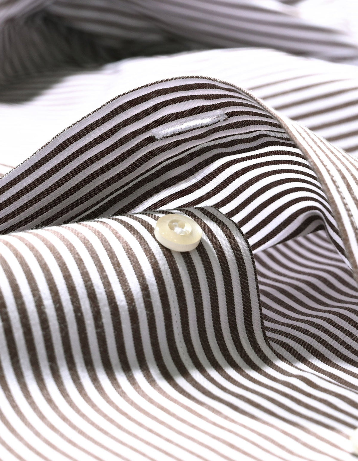 Brown & White Striped Formal Shirt