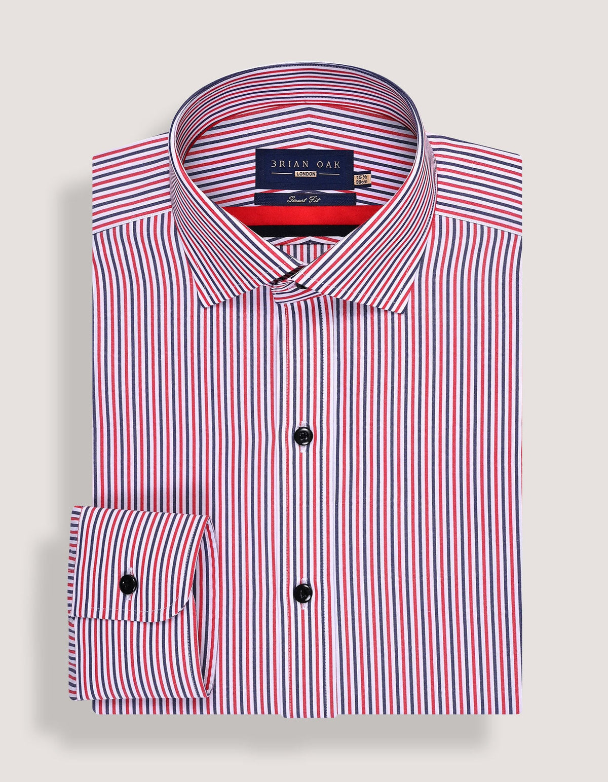 Contrast Red & Blue Striped Formal Shirt