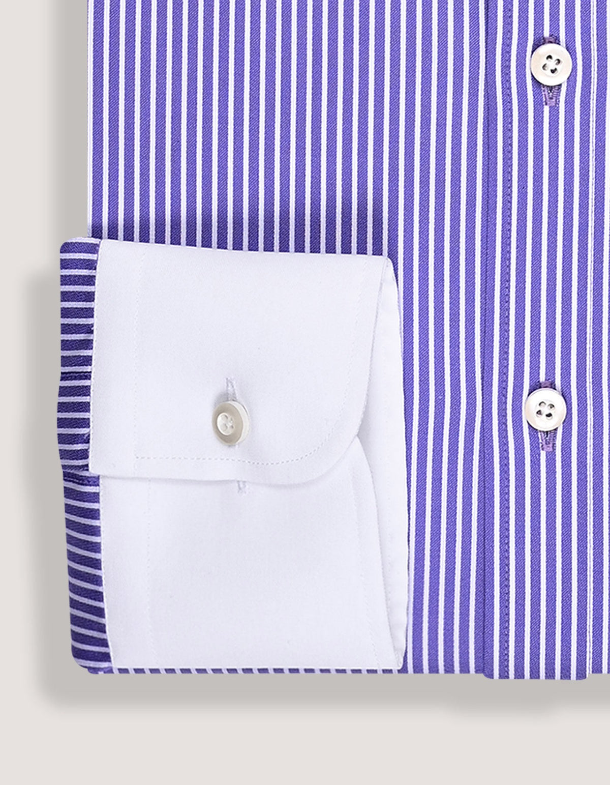 Violet Stripe Shirt with Contrast Collar