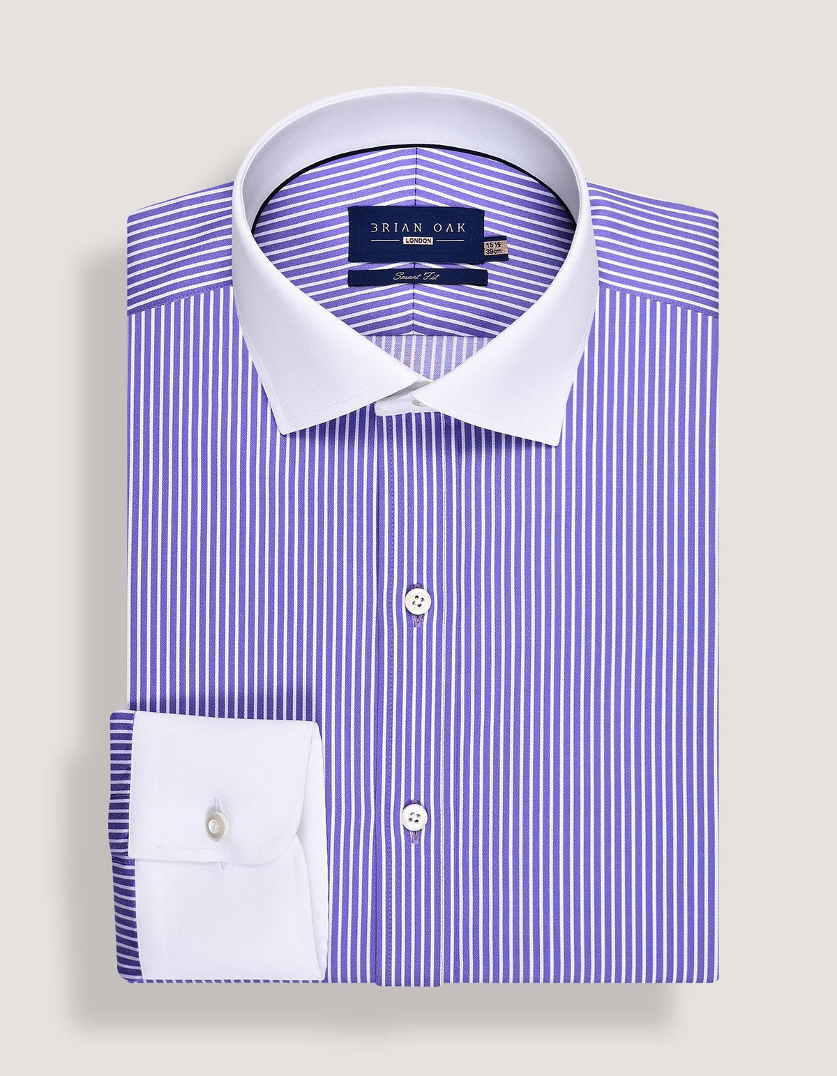 Violet Stripe Shirt with Contrast Collar