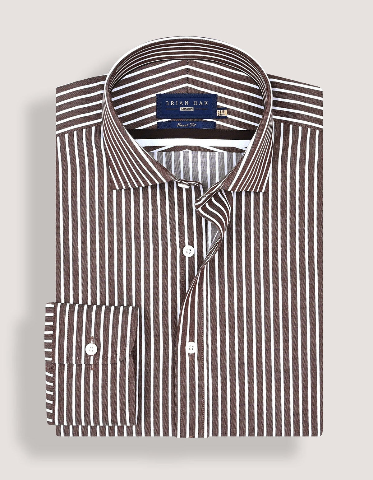 Smart Fit Brown Striped Shirt
