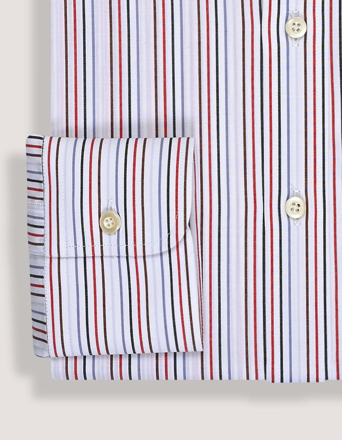 Red Multicolour Stripes Shirt