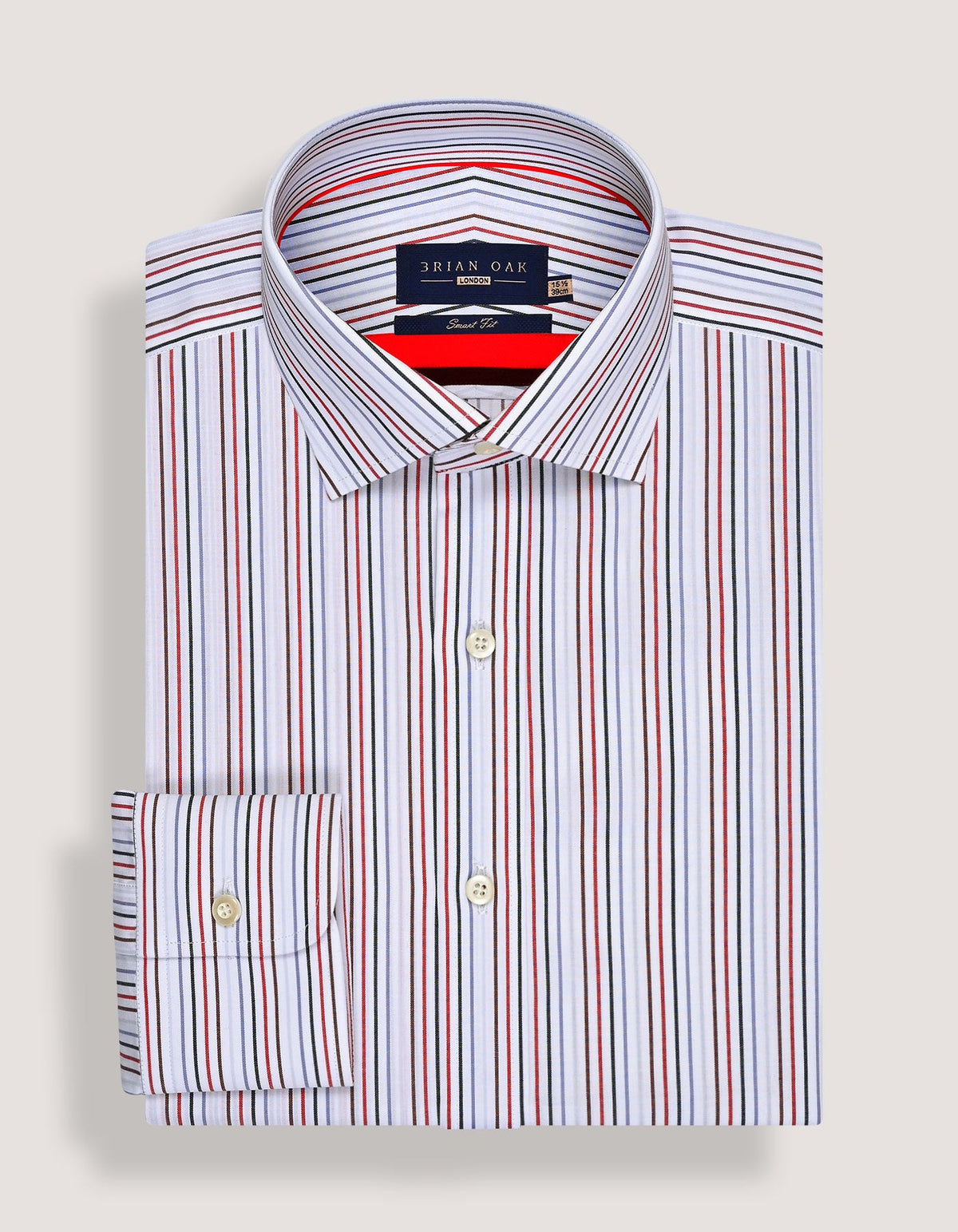 Red Multicolour Stripes Shirt