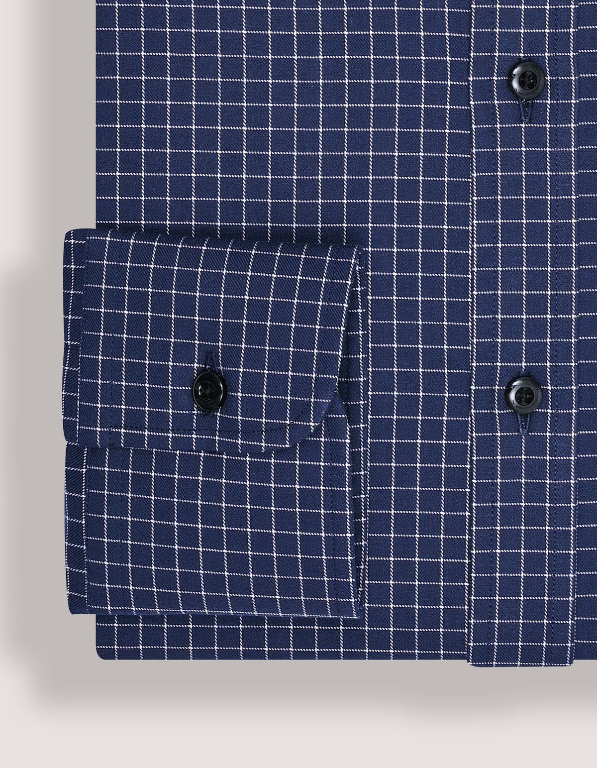 Navy Formal Blend Checkered Shirt