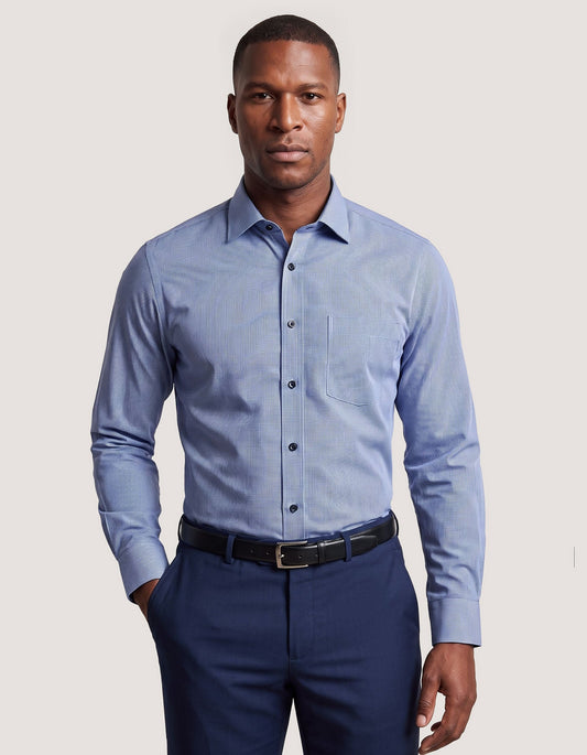 Blue Checkered Dress Shirt