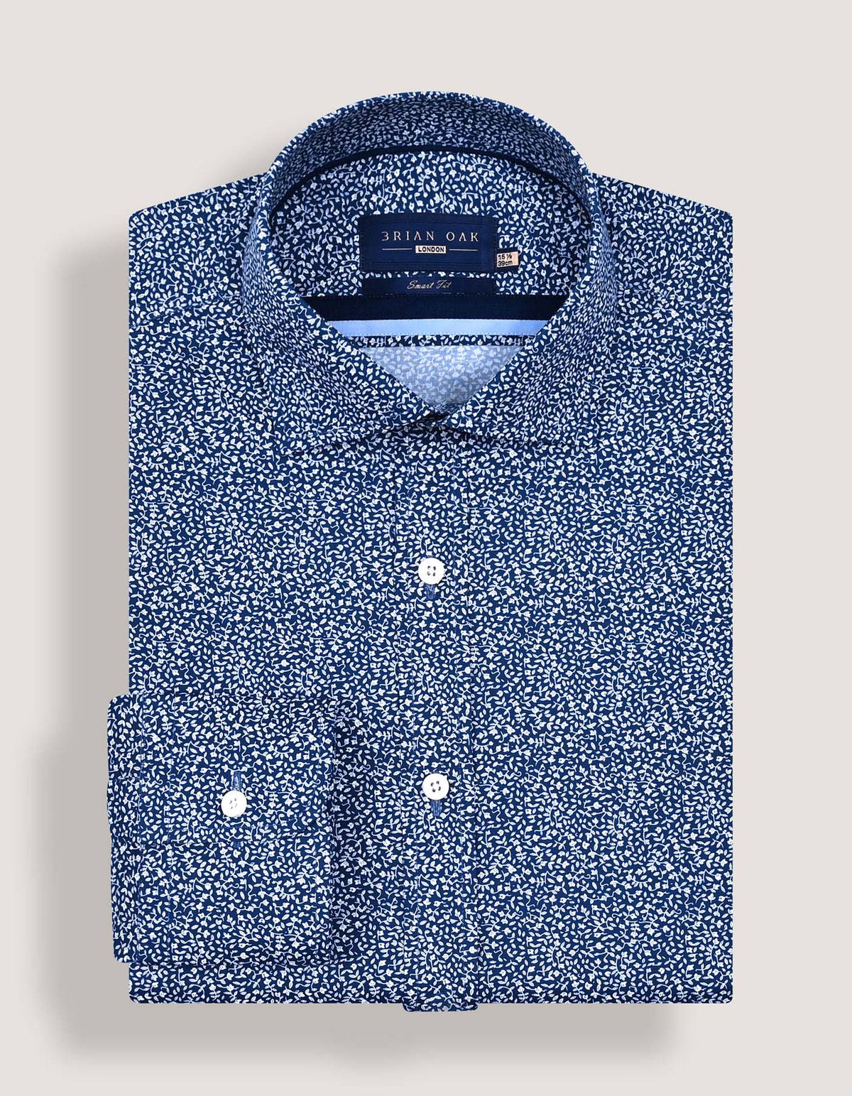 Navy Floral Vine Print Dress Shirt