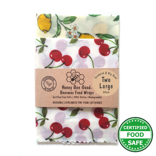 Honey Bee Good Set of 2 Large Handmade Beeswax Wraps | Italian Kitchen