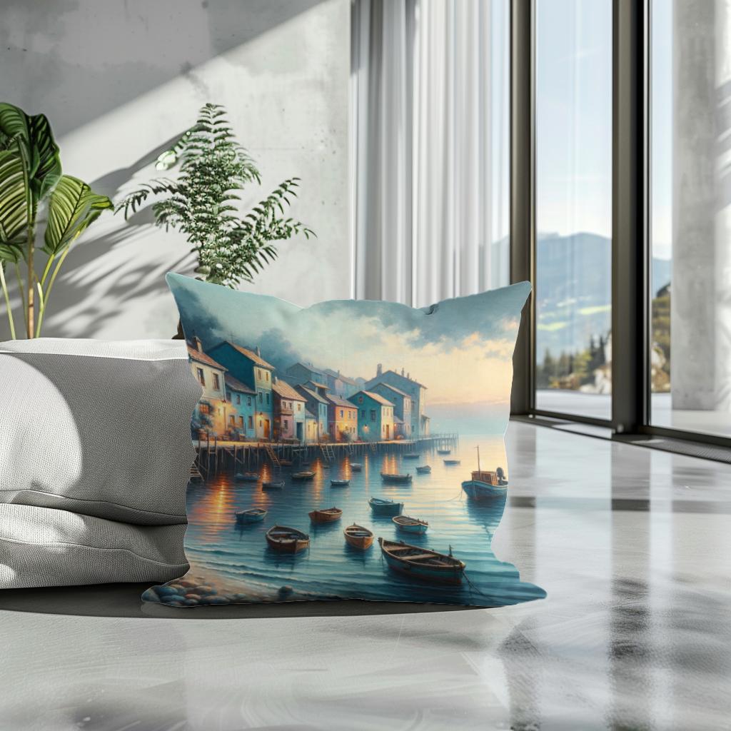 Dusk Harbor Cotton Cushion