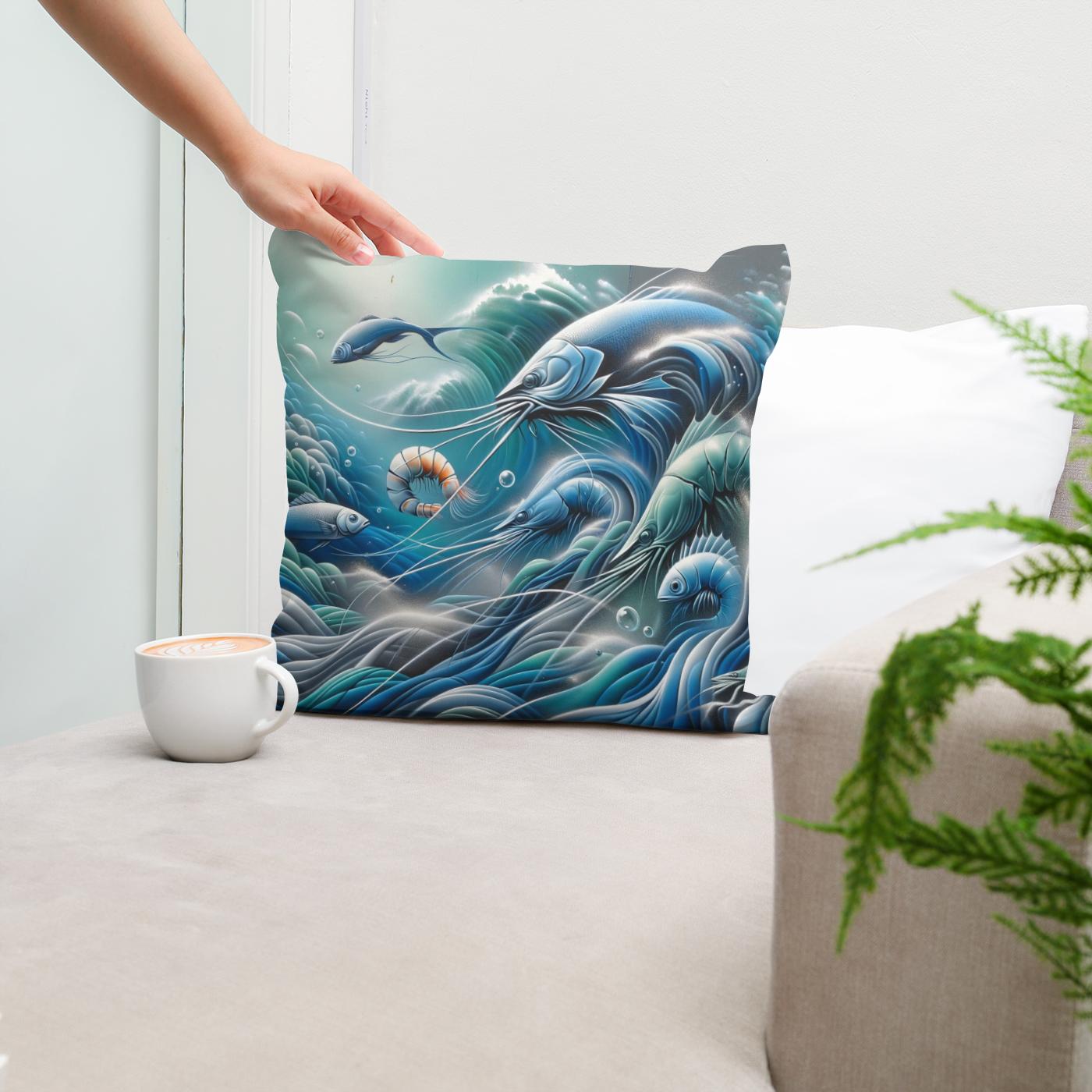 Whispering Waves Cotton Cushion
