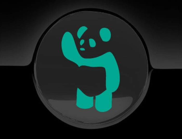 Waving Panda Fuel Cap Cover Car Sticker