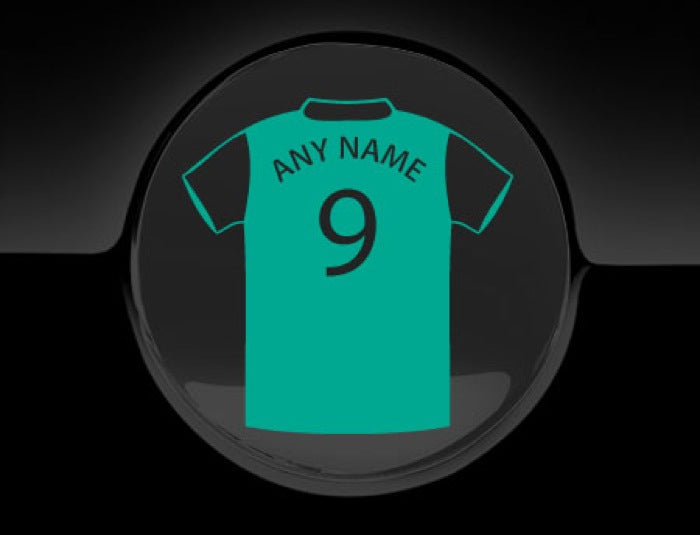 Personalised Football T-Shirt Fuel Cap Cover Car Sticker