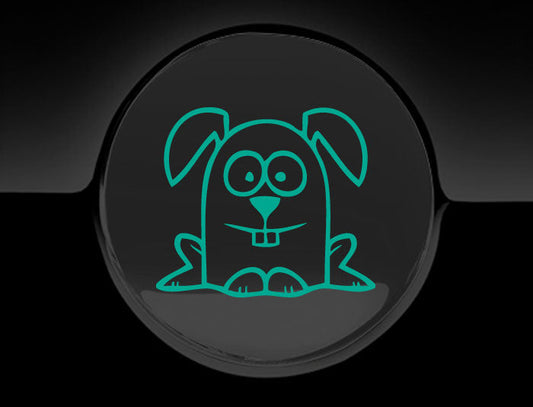 Funny Cartoon Rabbit Fuel Cap Cover Car Sticker