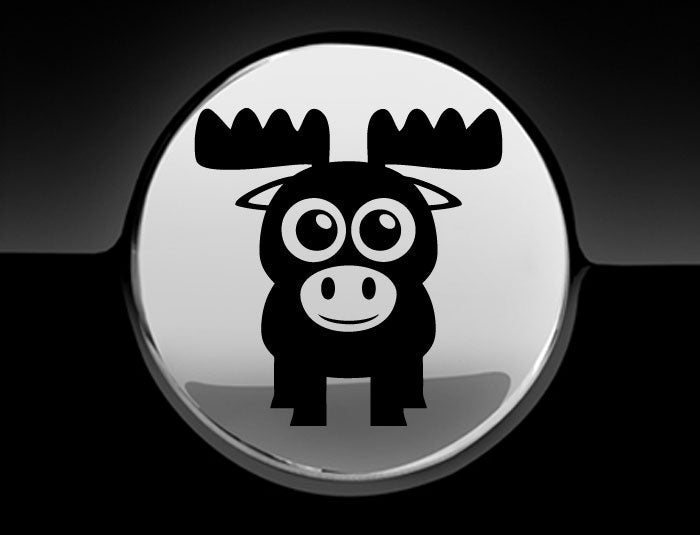 Adorable Moose Fuel Cap Car Sticker