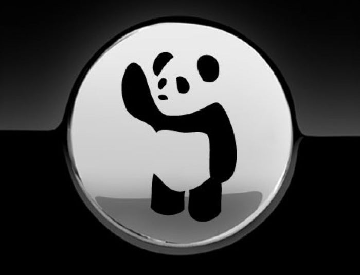 Waving Panda Fuel Cap Cover Car Sticker