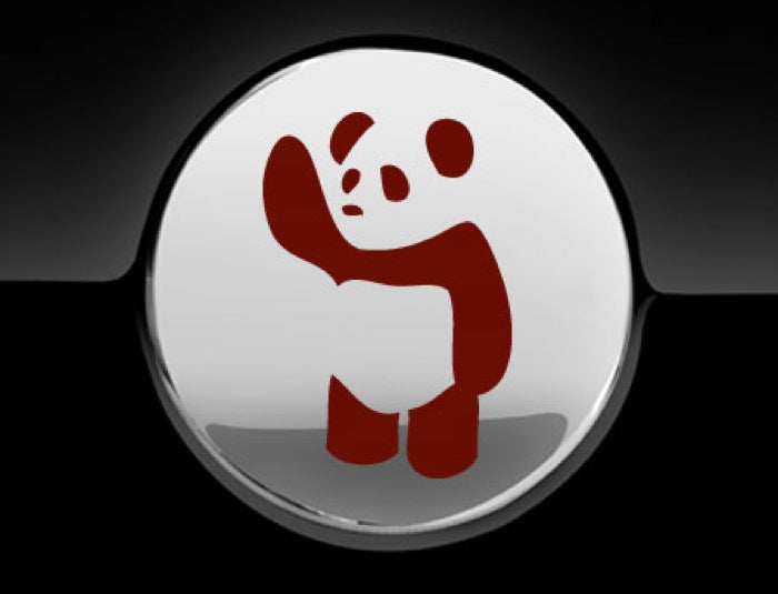 Waving Panda Fuel Cap Cover Car Sticker