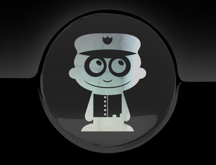 Adorable Policeman Fuel Cap Car Sticker