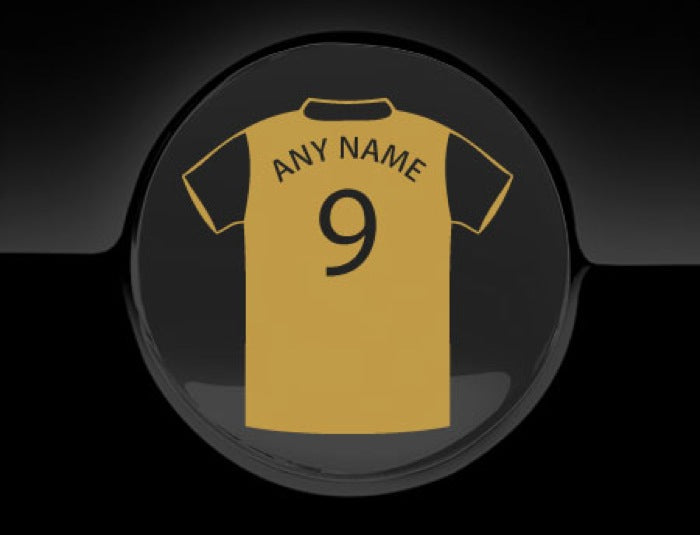 Personalised Football T-Shirt Fuel Cap Cover Car Sticker