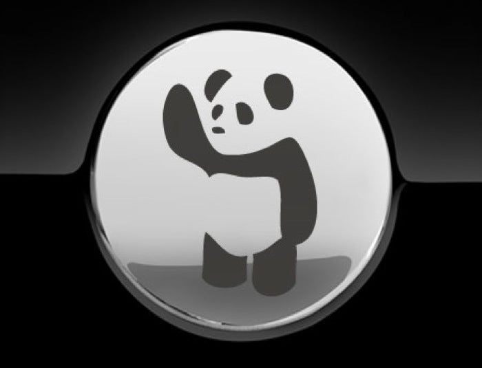 Waving Panda Fuel Cap Cover Car Sticker