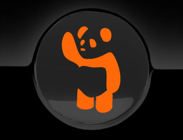 Waving Panda Fuel Cap Cover Car Sticker