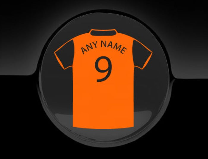 Personalised Football T-Shirt Fuel Cap Cover Car Sticker