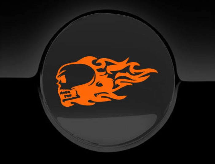 Flaming Skull Fuel Cap Cover Car Sticker
