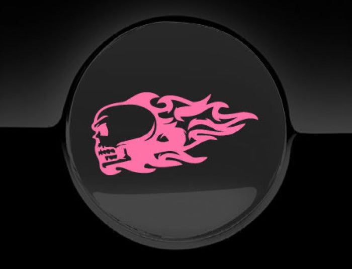Flaming Skull Fuel Cap Cover Car Sticker