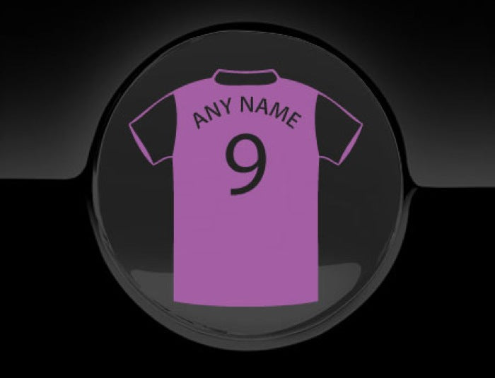 Personalised Football T-Shirt Fuel Cap Cover Car Sticker