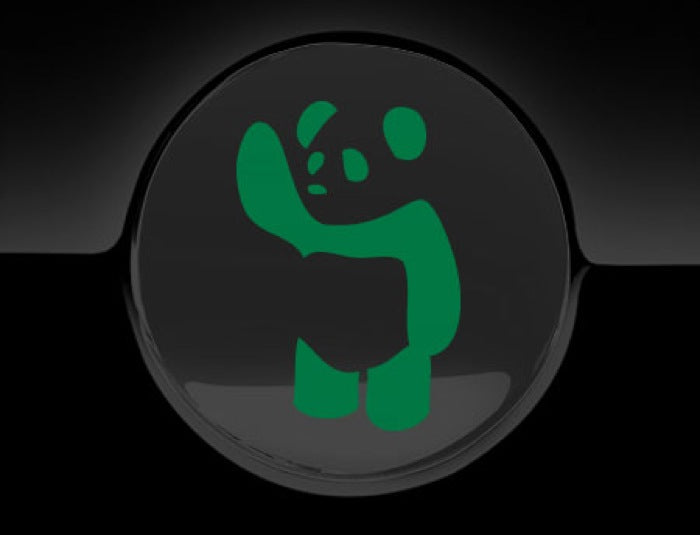 Waving Panda Fuel Cap Cover Car Sticker