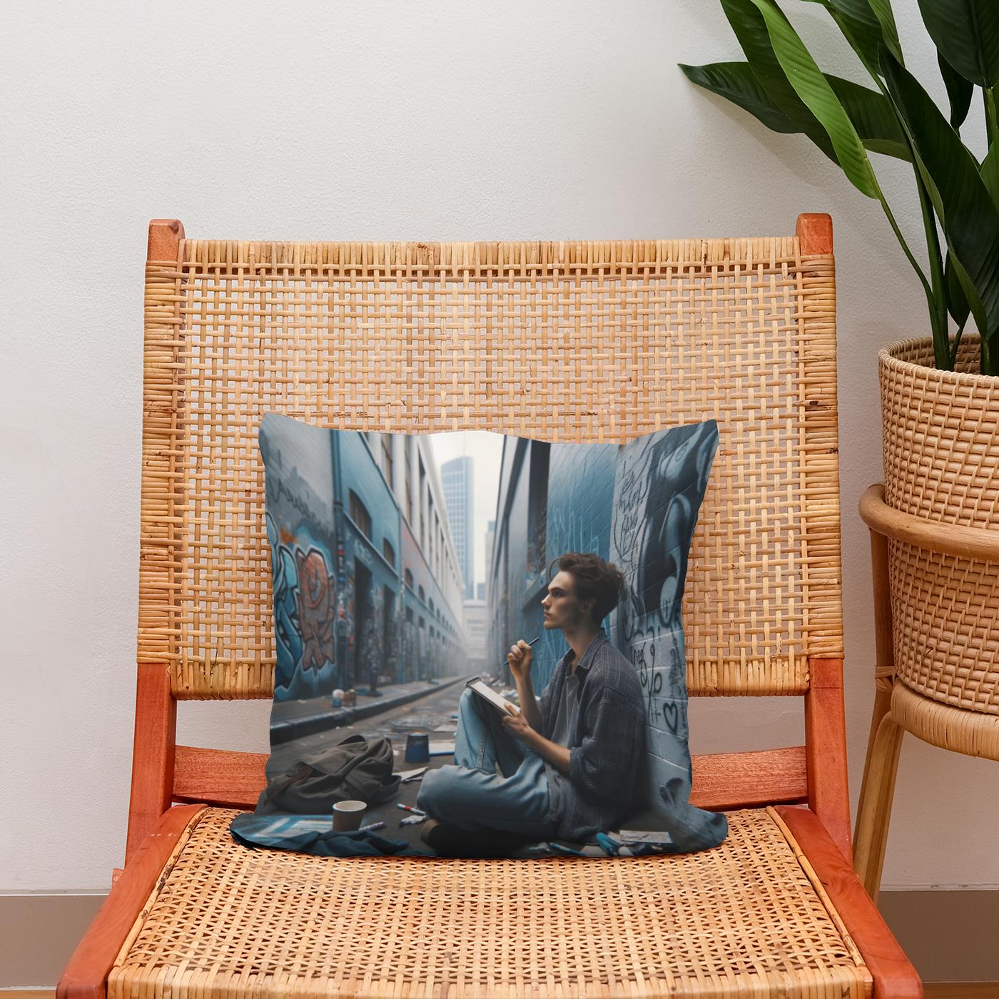 Urban Poetry Cotton Cushion