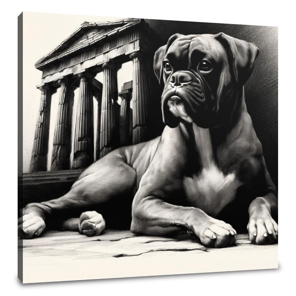 Old World Charm Boxer in Repose Canvas