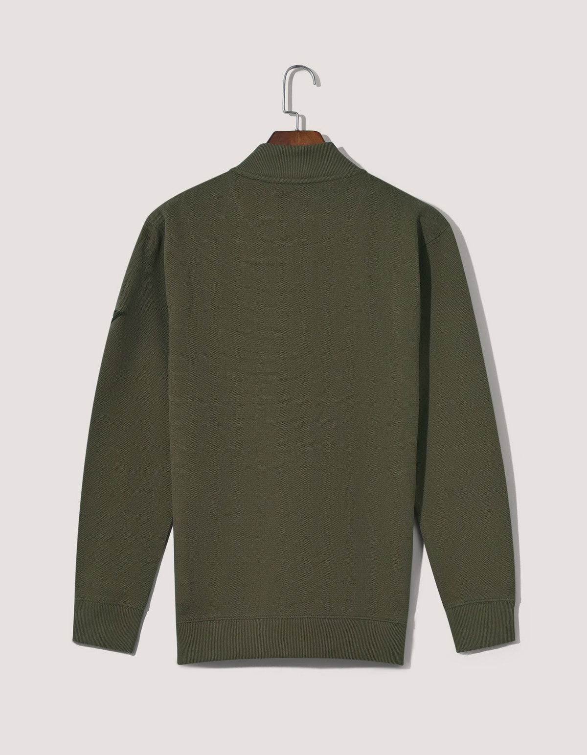 Olive Textured Full Zip Fleece