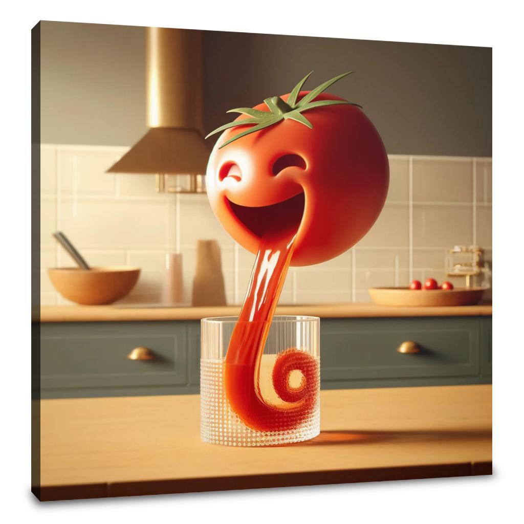 Spirited Tomato Pour Canvas