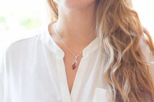 Fancy Top Amber & Silver Pendant