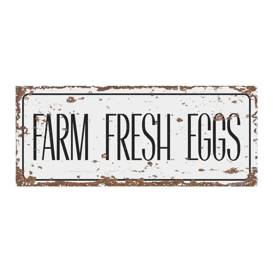 Farm Fresh Eggs Metal Vintage Wall Sign