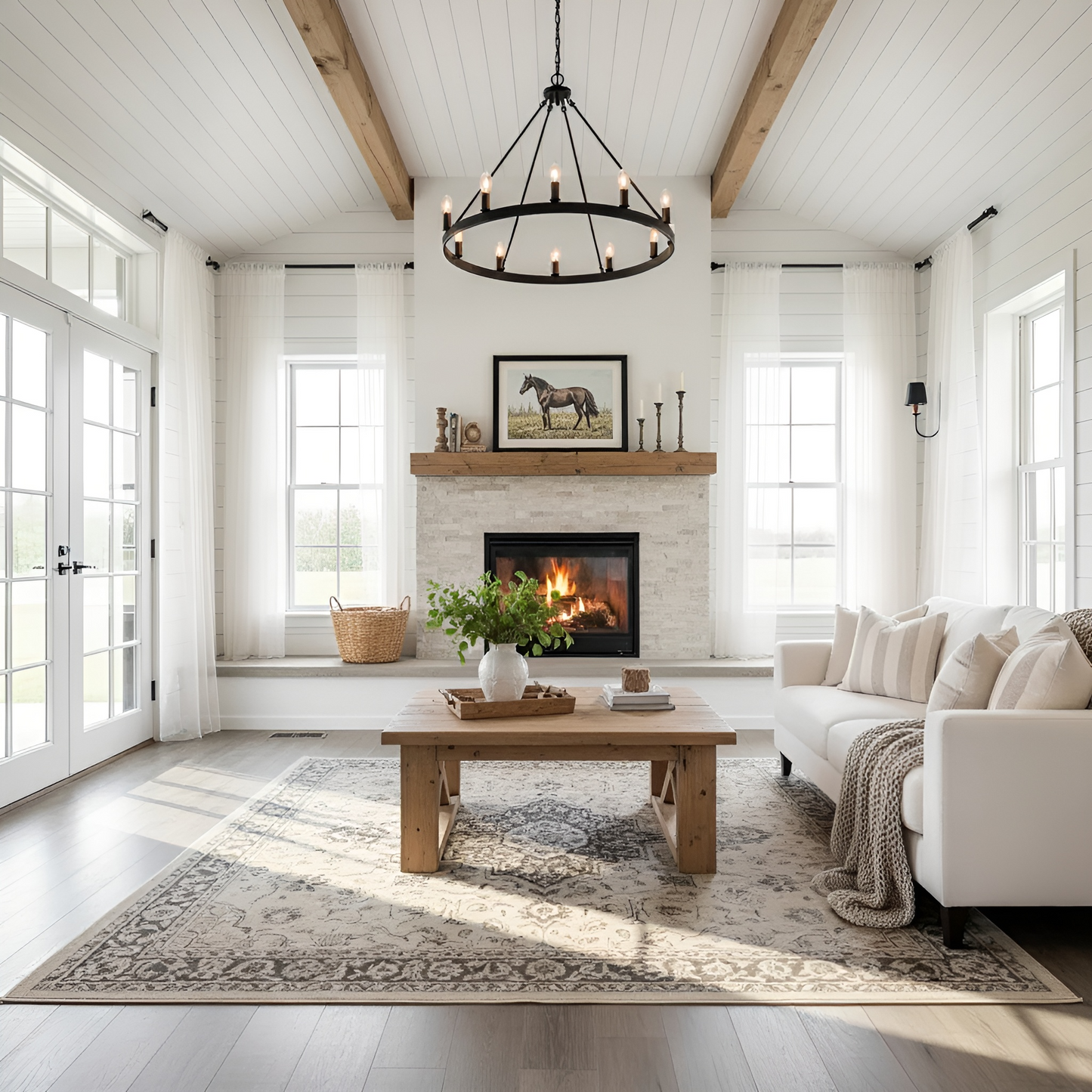 Farmhouse Coffee Table With X Legs
