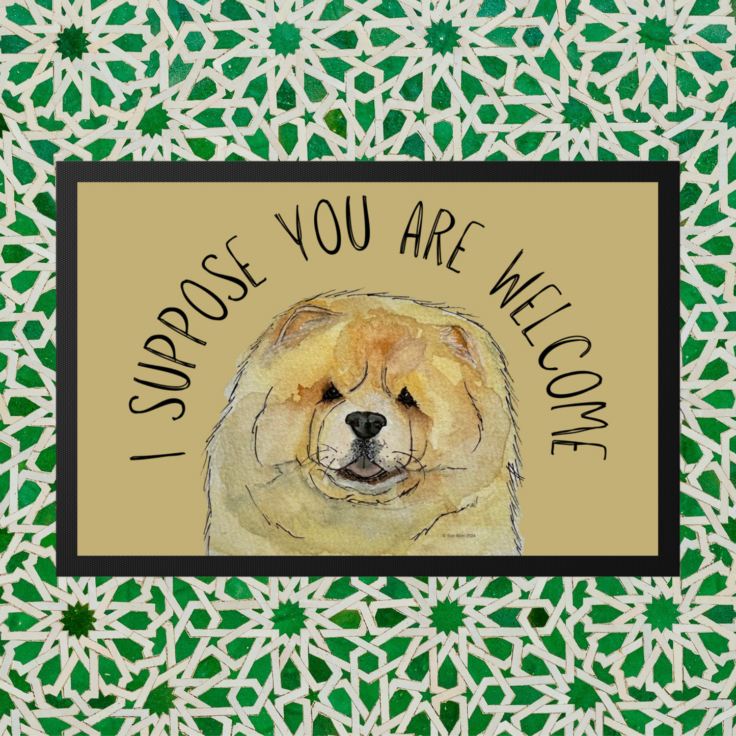 Welcome in Style: Fawn Chow Chow "I Suppose You Are Welcome" Doormat
