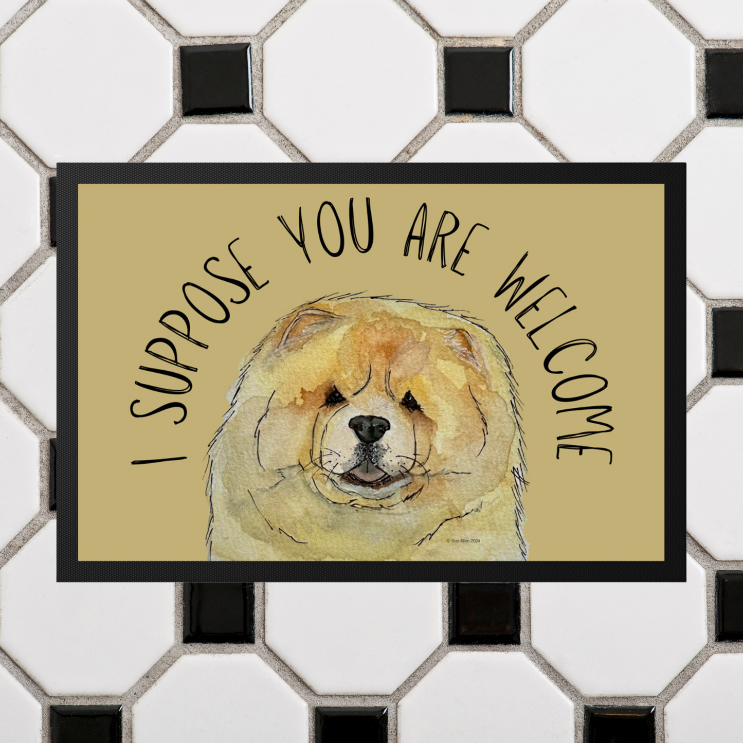 Welcome in Style: Fawn Chow Chow "I Suppose You Are Welcome" Doormat