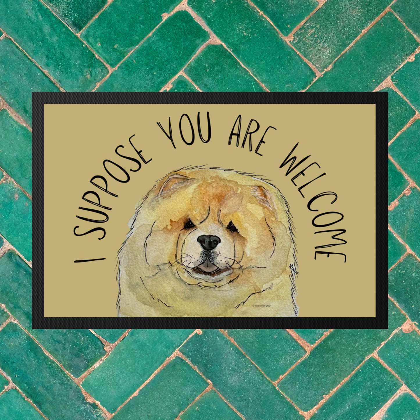 Welcome in Style: Fawn Chow Chow "I Suppose You Are Welcome" Doormat