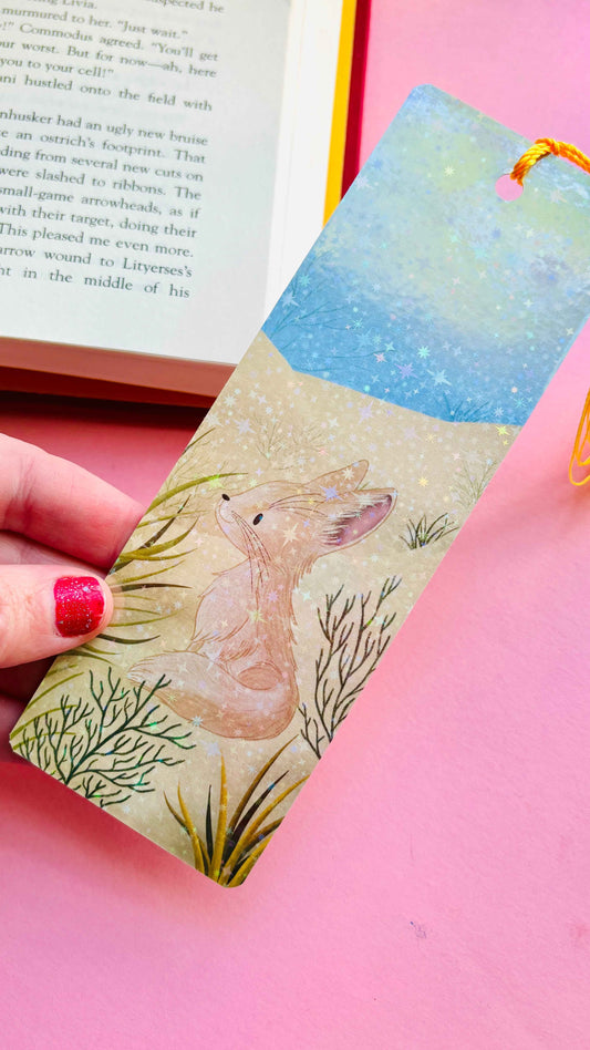 Fennec Fox Gift Holographic Bookmark- Handmade in the UK