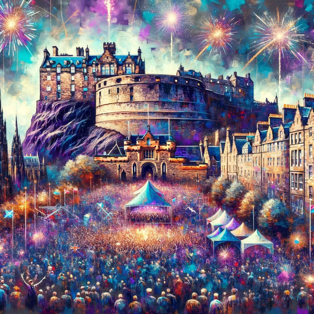 Edinburgh Festival Castle Glow Canvas