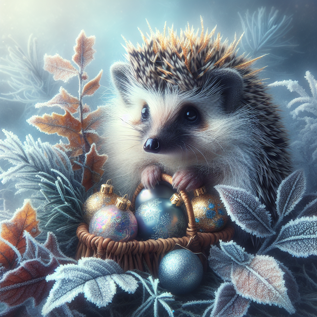 Festive Morning Hedgehog Canvas