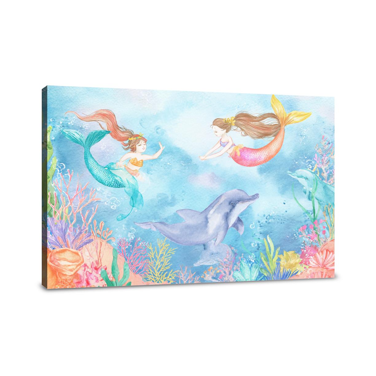 Mermaids and Dolphins Canvas