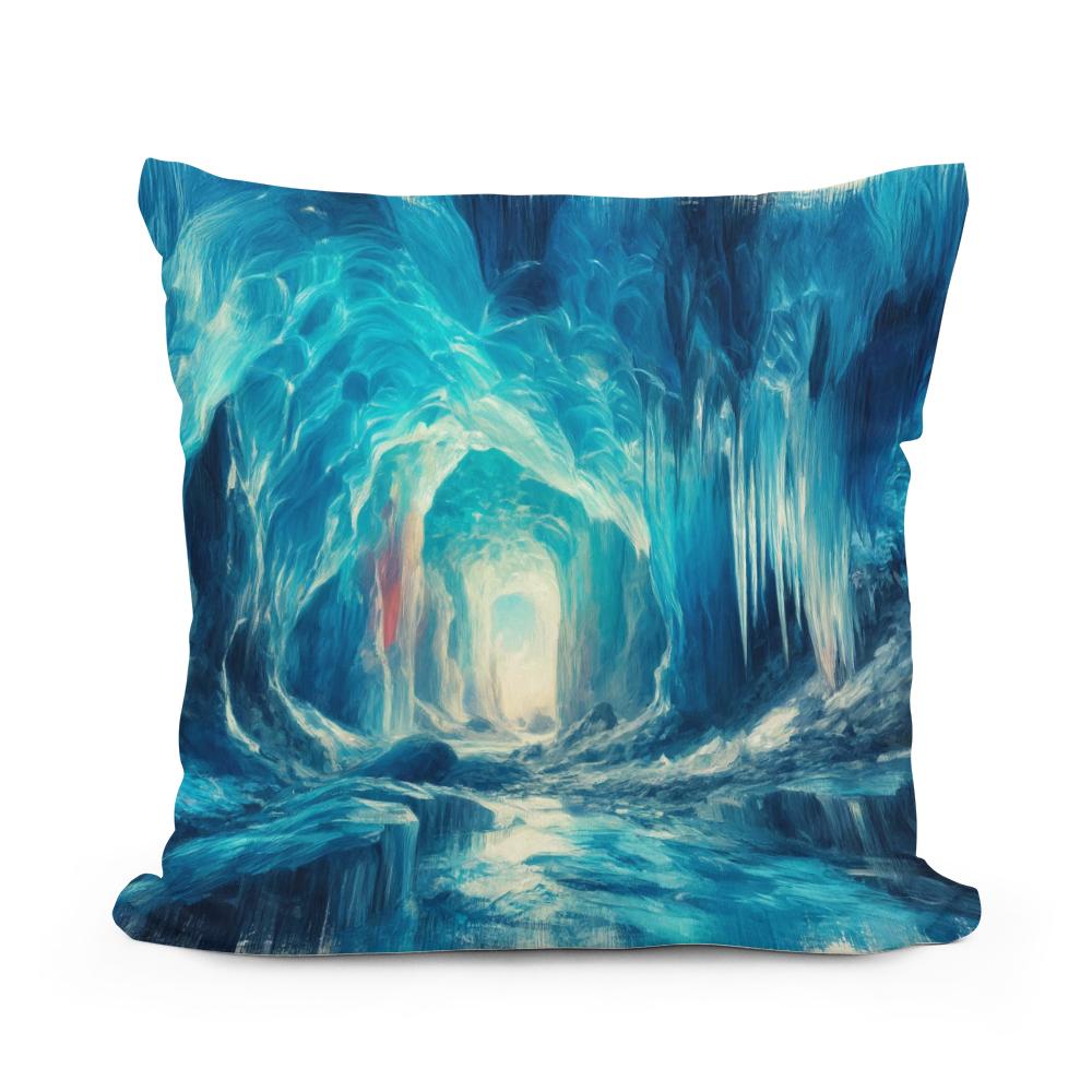 Ice Cave Wonders Cotton Cushion