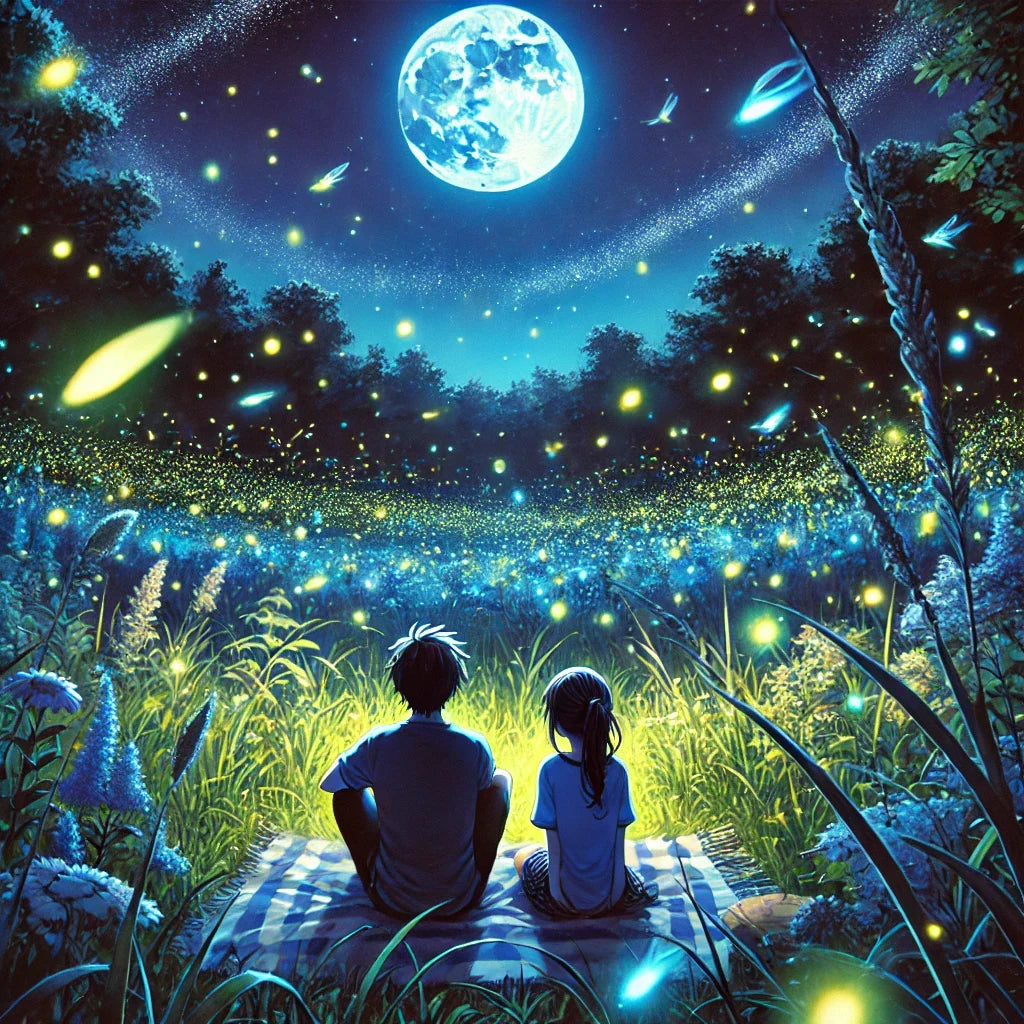 Firefly Meadow Night Canvas